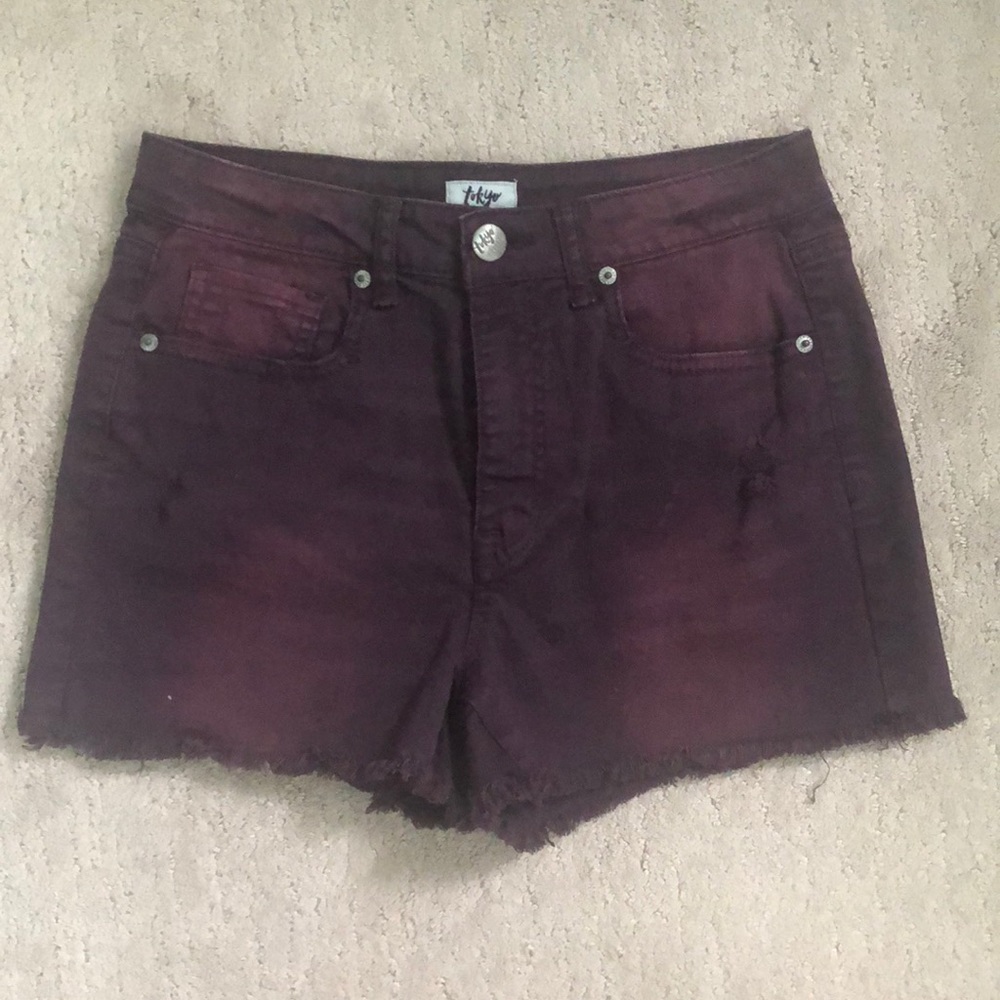 High Waisted Maroon Shorts